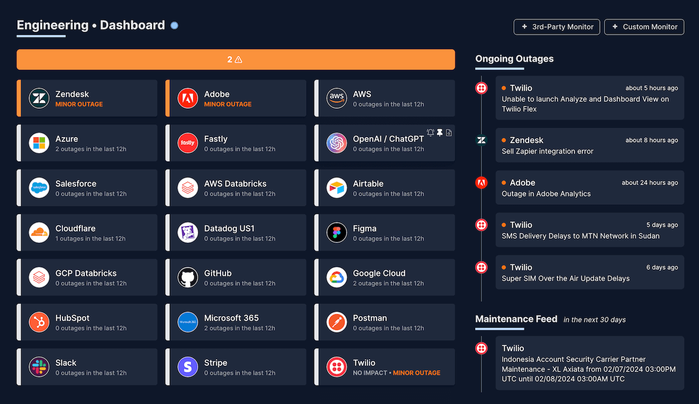 IsDown App Dashboard