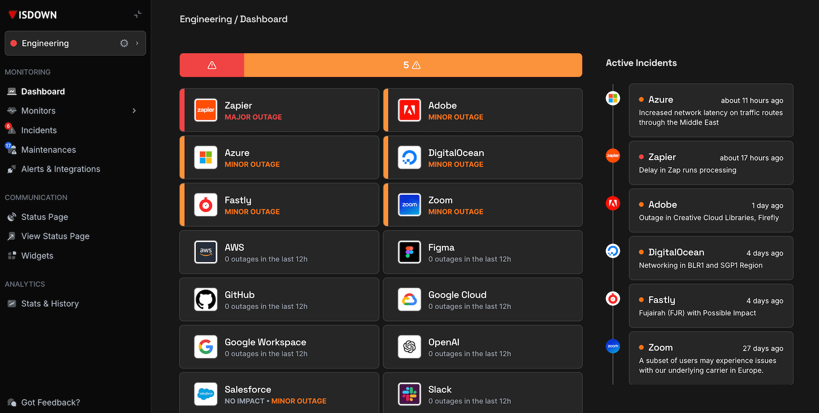 IsDown - Status Page Aggregator