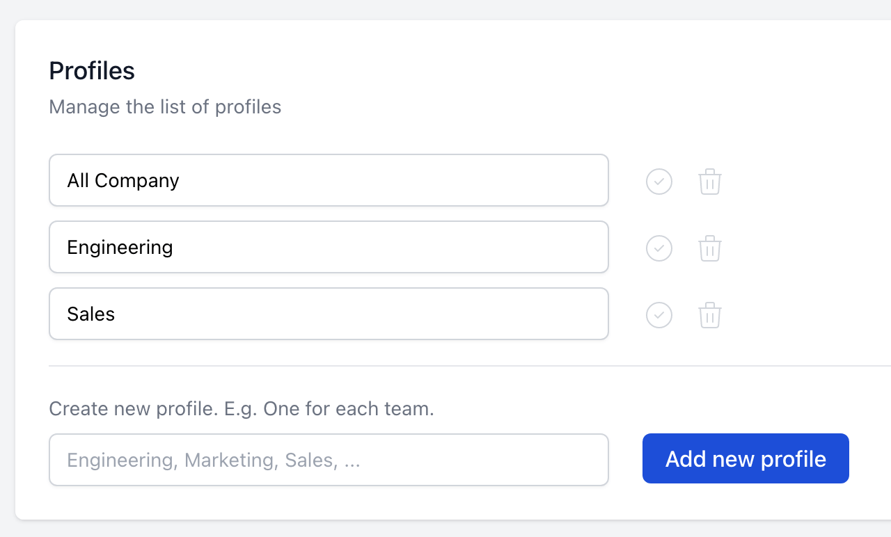 Manage Profiles