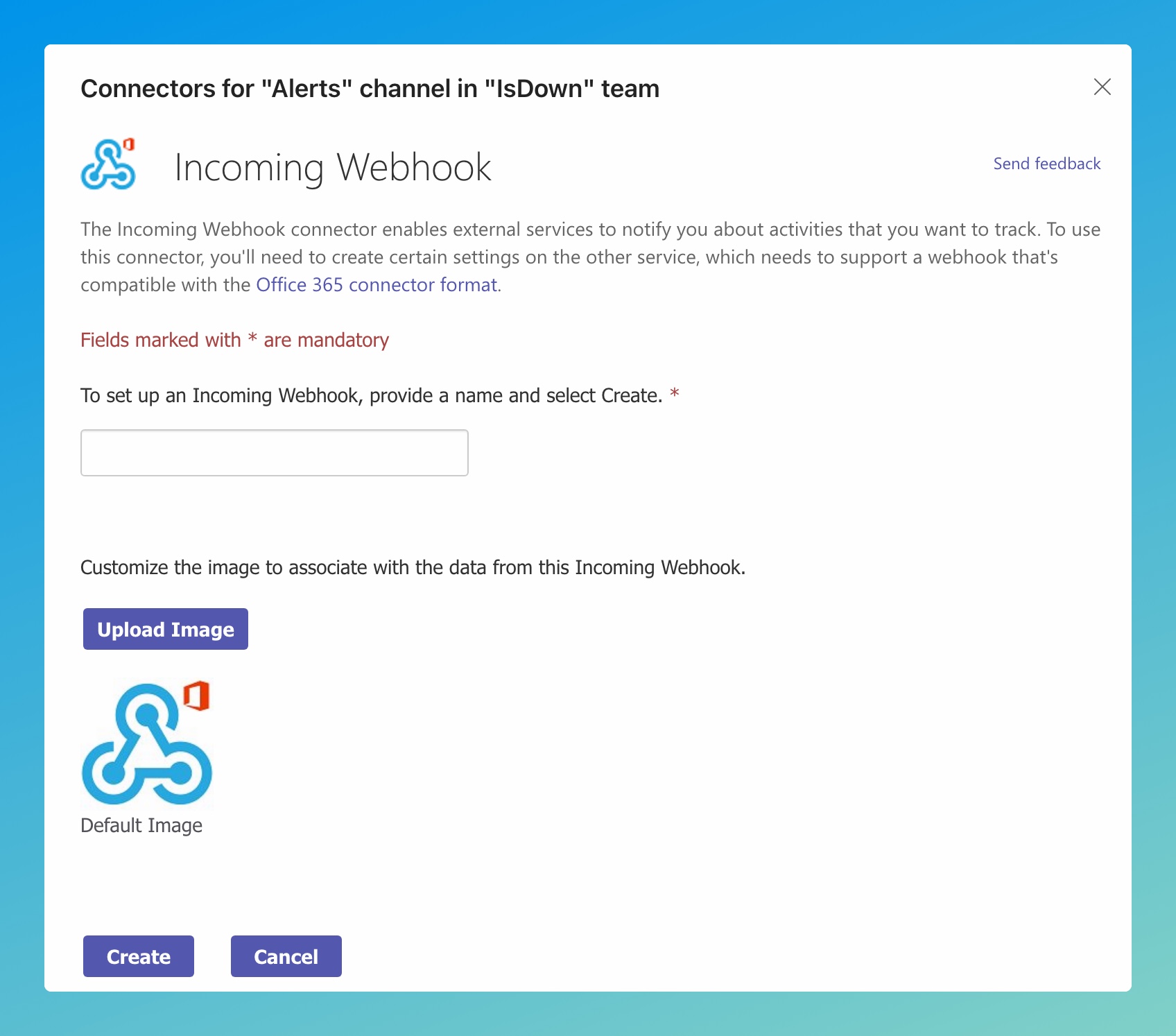 Set up connector in Microsoft Teams